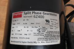 DAYTON AC Gearmotor Model 6Z400: Parallel, Single Output Shaft, Split-Phase, TEFC, 8.5 RPM, 974 in-lb Max Torque with Dayton 4Z447A Magnetic Disc Brake