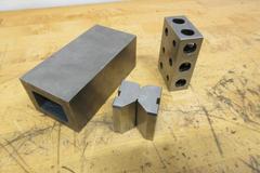 Vee Blocks (5) Assorted Sizes, (1) Steel Rectrangle 5" x 2.5" x 2", (1) 1-2-3 Block, All Precision Ground