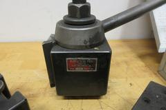 Aloris CXA Tool Post and (4) Assorted Holders, with Everede Tool Co. Boring Bar Set with Sleeves and Cutting Inserts
