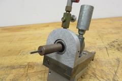 Gast Air Driven Spindle Mounted on 2" Travel Cross Slide, and  Small 1.75" Wide Self Centering Vise