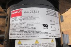DAYTON AC Gearmotor Model 2Z843: Single Output Shaft, 90 RPM, 220 in-lb Max Torque with Dayton 4Z447A Magnetic Disc Brake, Mounted on Cross Slide
