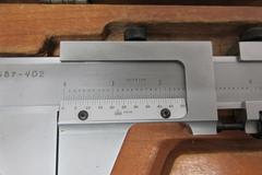 Scherr Tumico 36" Verneer Caliper in Wood Case, 1/1000" on Front, 1/50th mm on Barck Side