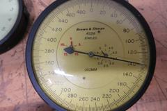Dial Travel Indicators (3pcs) , (1) Federal 3" Face 1/2" Travel .0001" Res, (1) Brown & Sharpe 3" Face 1" Travel .002mm Res, (1) Federal 1" Face .0005" Res .09" Travel