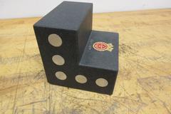 Granite Angle Plate 6" x 6" x 6" with Magnetic Inserts and 1/4-20 Mounting Holes in Protective Case