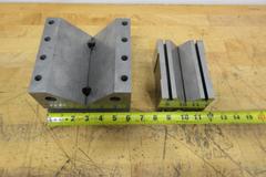 V-Blocks Precision Ground (2pcs) Larger Sizes, (1) 90 x 70 x 125mm, (1) Fowler 6" x 6" x 4" with Mounting Holes