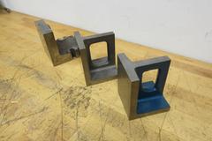 Cast Iron Angle Plates (3pcs), (1) 4.125" x 4.125" x 5", (1) 4" x 3.75" x 5", (1) 4.875" x 4.875" x 4.875"