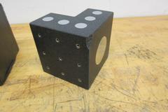 Granite Angle Plate 6" x 6" x 6" with Magnetic Inserts and 1/4-20 Mounting Holes in Protective Case