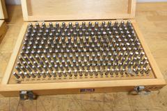 Pin Gage Sets (1) Enco M-1 Plus .061" - .250", (1) Meyer M-2 Plus .251" - 500",  Both Look Complete in Wood Cases