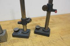 Van Keuren 16" Indicator Stands (2 pcs) with (2) Gertner Magnetic Base Stands with 1/2" & 3/4" Shank Holders