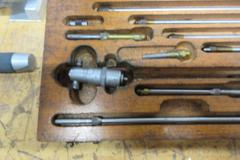 Starrett #124 Mechanical Inside Micrometer Set: 2 to 12" Range, 10 Extension Rods, Starrett 0-1" Travel Incdicator and 0-1" Pressure Micrometer **Unknown Brand**