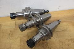 CAT40 ER16 Collet Type Tool Holders (6pcs), (2) Accutek 4" Gage Length Balanced to 15000 RPM, (3) GS (Sowa) 3.5" Gage Lenght, (1) Accutek 4" Gage Balanced 25000 RPM