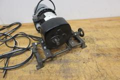 DAYTON AC Gearmotor Model 2Z843: Single Output Shaft, 90 RPM, 220 in-lb Max Torque with Dayton 4Z447A Magnetic Disc Brake, Mounted on Cross Slide