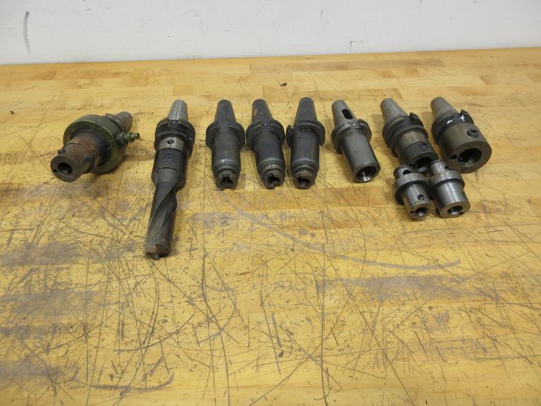 CAT40 Tool Holders (8 pcs), Tap Collet, End Mill, ABS Modular Types with Adapters