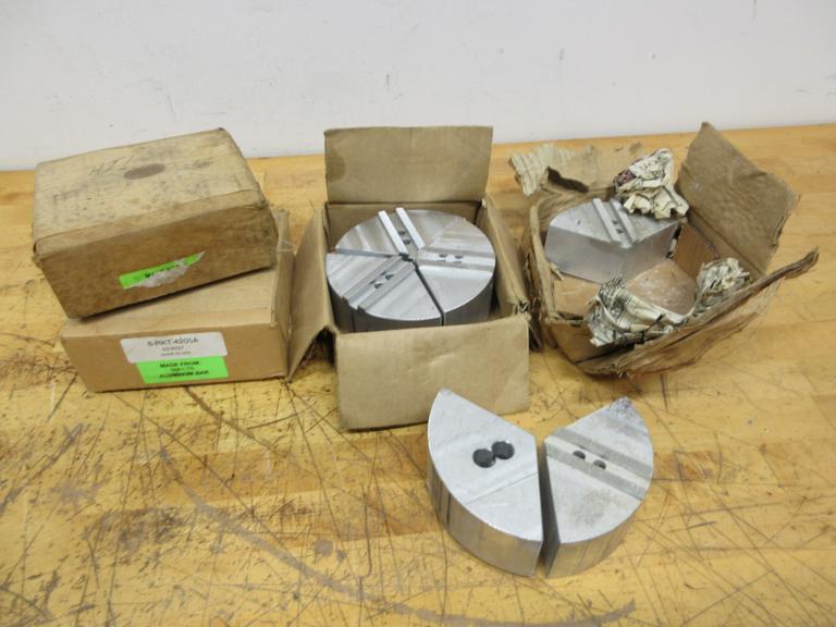 6" 3-Jaw Chuck Serrated Aluminum Pie Jaw Sets, (4 sets) New Unused, 6-RKT-4205A