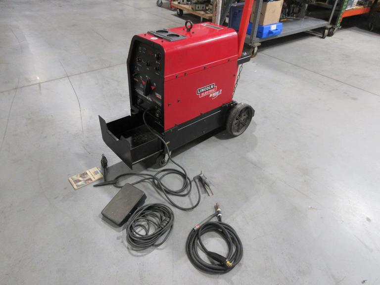 Lincoln Electric Precision TIG 225 TIG Welder on Rolling Base, 230V Single Phase with Accessories