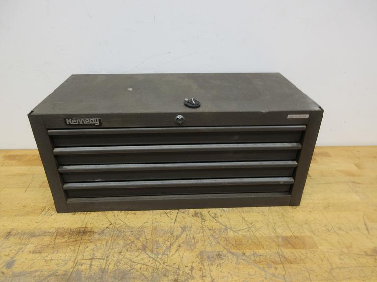 Kennedy 4 Drawer Tap Organizer Box For Standard and Metric Taps with Key and Assortment of Taps and Dies