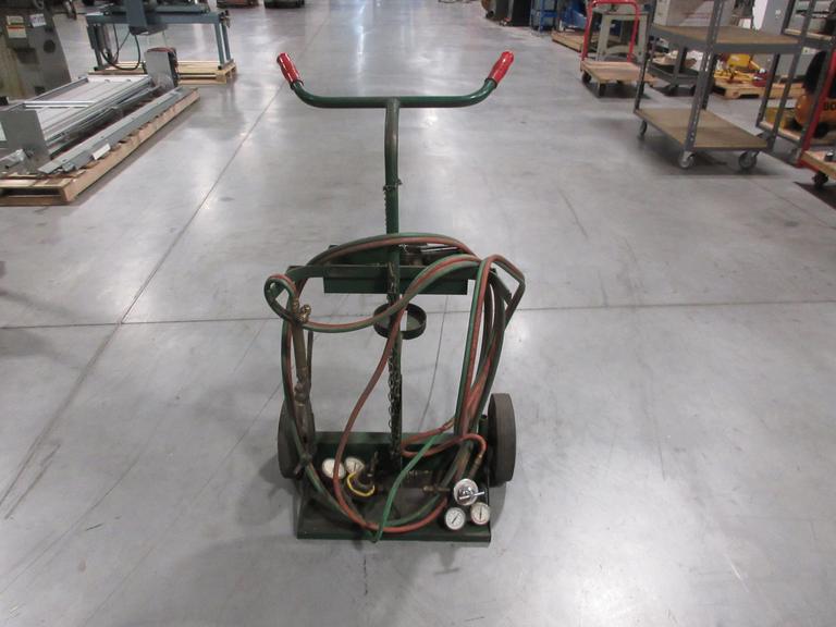 Oxy Acetylene Torch Cart with Torch, Tubing Regulators and Assorted Accessories