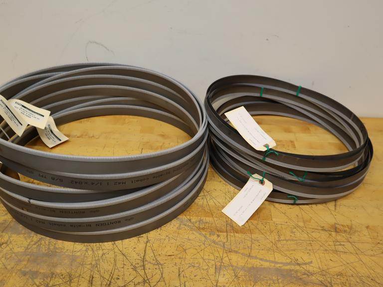 Roentgen Bi-Alfa Cobalt Bandsaw Blades (8pcs) **All New**, (4) 16' x 1.25" x .042" 5/8 TPI, (4) 12'10" x 1" x .035" 6/10 TPI