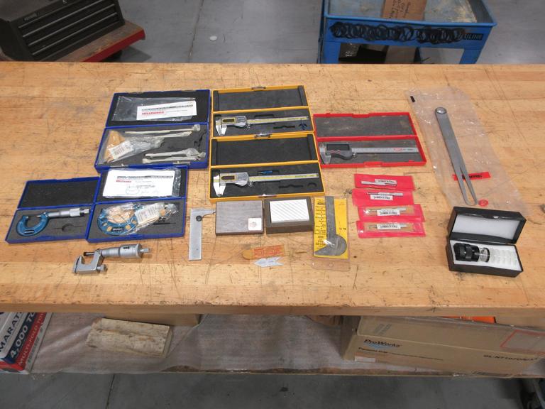 Measuring Tools, Assorted Calipers Micrometers, Gauges and More!