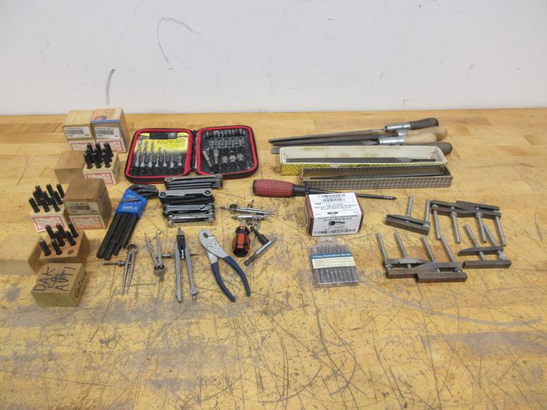 Clamps, Files, Allen Wrenches, Screw Bit Sets, 3/16 & 1/8" Number Stamp Sets