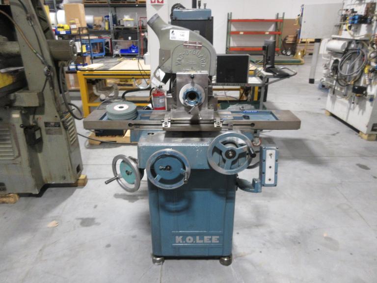 KO LEE S618 Manual Surface Grinder with Vacu-Guard Shield and Custom Spin Fixture