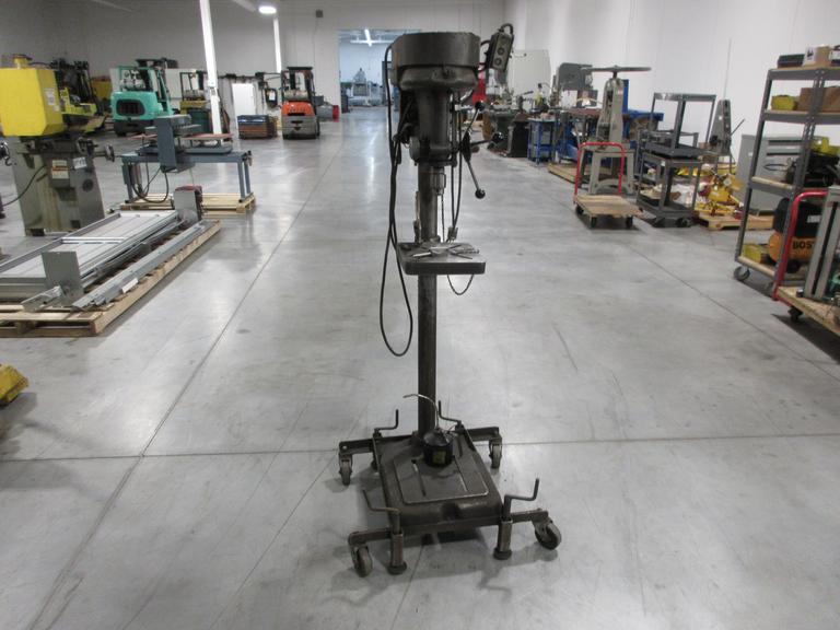 Atlas Model 1060 15" Drill Press On Shop Made Portable Stand with Screw Down Leveling Feet, 115/230 V Single Phase