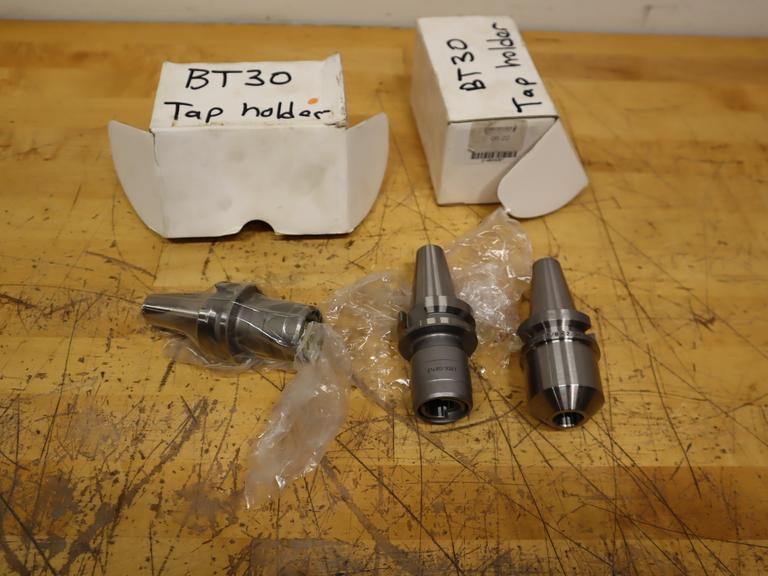 Techniks BT30 Tool Holders (3), (1) 5/8" x 2.36" End Mill Holder, (2) Rigid Tap Holder Size 1 Tap Range 0" - 9/16" ***All New***
