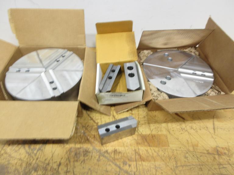 3-Jaw Chuck 1.5mm x 60 Deg Serrated Aluminum Pie Jaws (2 Sets), and Steel Jaws (1) Set