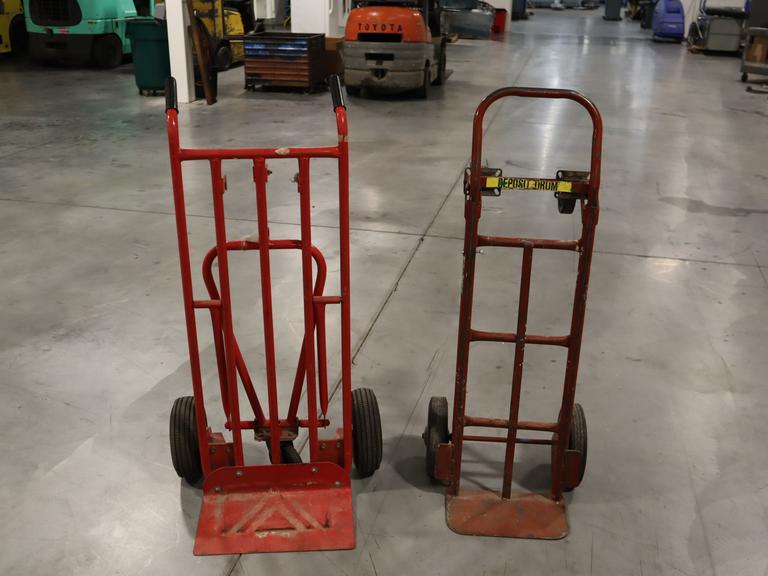 2 Wheel Dolly Moving Carts, (2 pcs) (1) With Pnuematic Tires, (1) Solid Rubber Tire