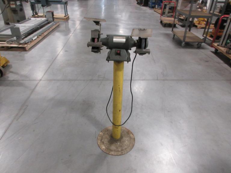 Dayton 4Z123F 6" Double End Pedestal Grinder, 115V Single Phase with Adjustable Work Tables and Safety Guards