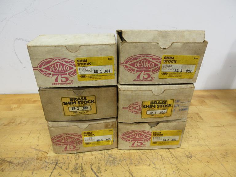 De-Sta-Co 6" Brass Shim Stock Rolls (6 Rolls) .001" - .005", Most Rolls Seem Fairly Full