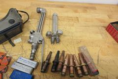 Smiths Oxy Acetylene Torch, Regulator, Nozzles, Tip Cleaners and Flint Stones