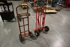 2 Wheel Dolly Moving Carts, (2 pcs) (1) With Pnuematic Tires, (1) Solid Rubber Tire
