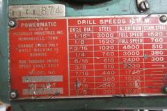 Powermatic Model 1150 15" Drill Press on Portable Rolling Stand, Wired Through Emerson VFD 120V Single Phase