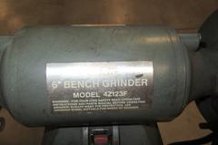 Dayton 4Z123F 6" Double End Pedestal Grinder, 115V Single Phase with Adjustable Work Tables and Safety Guards