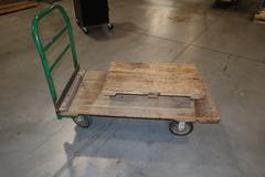 Rolling Shop Cart with Wooden Deck, and Wooden Furniture Dolly with Swivel Casters
