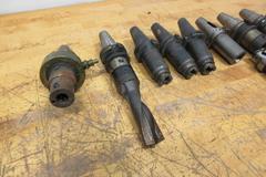 CAT40 Tool Holders (8 pcs), Tap Collet, End Mill, ABS Modular Types with Adapters