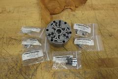 Microcentric 4-120-3, Rotating Air Chucks, 4" 3-Jaw with (6) 12 040 247 Spare Master Jaw Blanks  ***Looks New, Unused***