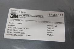 3M 468L Micro Finishing Film Sheets, 30 Micron, (8) Packages of 25 Sheets Ea. 8-1/2" x 11" Size