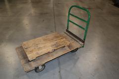Rolling Shop Cart with Wooden Deck, and Wooden Furniture Dolly with Swivel Casters
