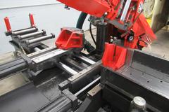 Amada HFA250W Programmable Automatic Horizontal Bandsaw, 10" Round Cap, 1" Blade, Vbl Speed, Chip Auger