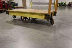 Antique Nutting Railroad Style Cart, 14" Center Wheels with 7" Swivel Wheels and Moveable Handles ***Vintage Nutting Brand Hardware***