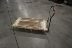 Rolling Flatbed Shop Cart with Wood Deck and Removable Handle