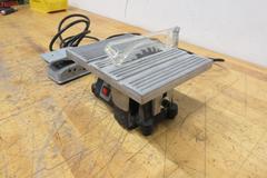 Miniature Table Saw with Remote Foot Pedal, 3.5" Blade, 7.5" x 5.5" Cutting Table