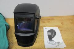 Antra AntFi X60 Auto Darkening Welding Helmet, XXL Black Stallion Welding Jacket, Denim Work Apron