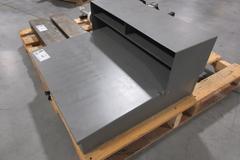 Global Industrial Wall Mount Locking Foremans Desk with Top Shelves