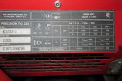 Lincoln Electric Precision TIG 225 TIG Welder on Rolling Base, 230V Single Phase with Accessories