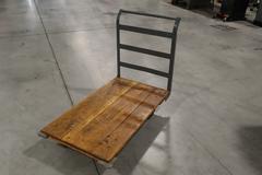 Rolling Flat Bed Shop Cart with Wooden Deck