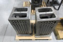  500mm Pallet (2pcs), 16" x 16" Square Tombstone with Mounting Grid of Pin and Threaded Holes, Pocketed to Lighten