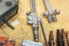 Smiths Oxy Acetylene Torch, Regulator, Nozzles, Tip Cleaners and Flint Stones